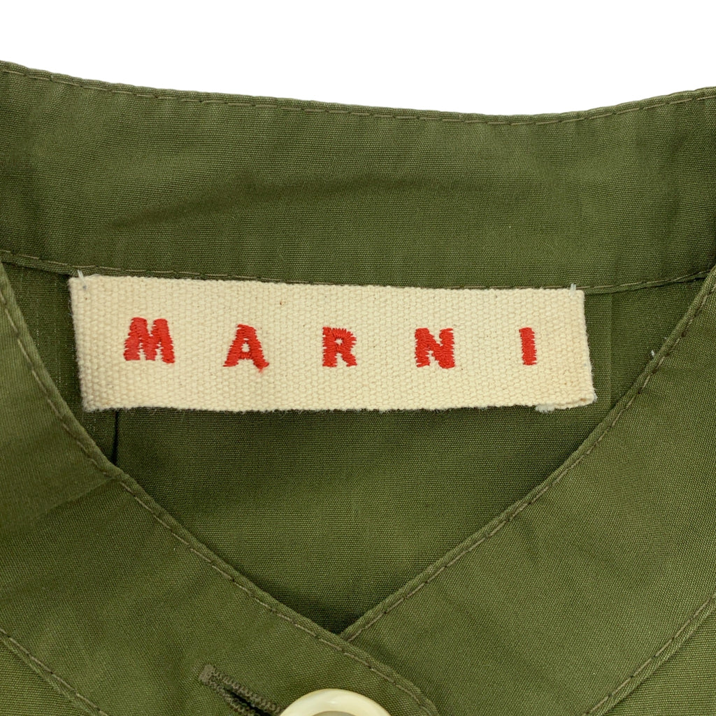 MARNI / 마르니 | 코튼 포플린 소매 전환 스탠드 컬러 셔츠 원피스 | 42 |
