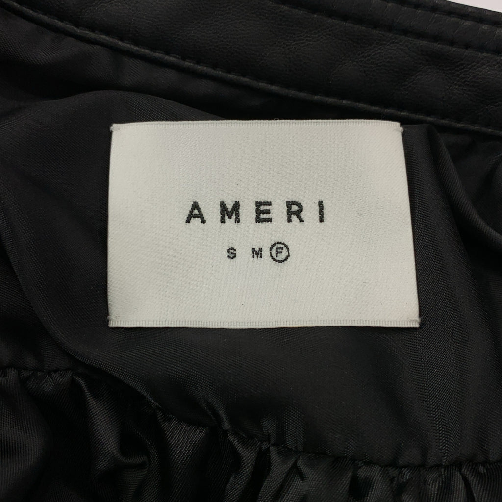 AMERI | 蛋形褶皺皮夾克 | F | 女款