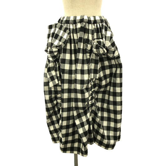 [Good Condition] COMME des GARCONS | 2021AW | Ribbon-decorated drawstring voluminous overskirt | S | White/Black | Women's