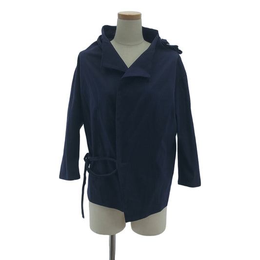 Yohji Yamamoto FEMME / ヨウジヤマモトファム | 2003SS | リボン 装飾 ボタンレス ノーカラー カーディガン | 3 | ネイビー | レディース
