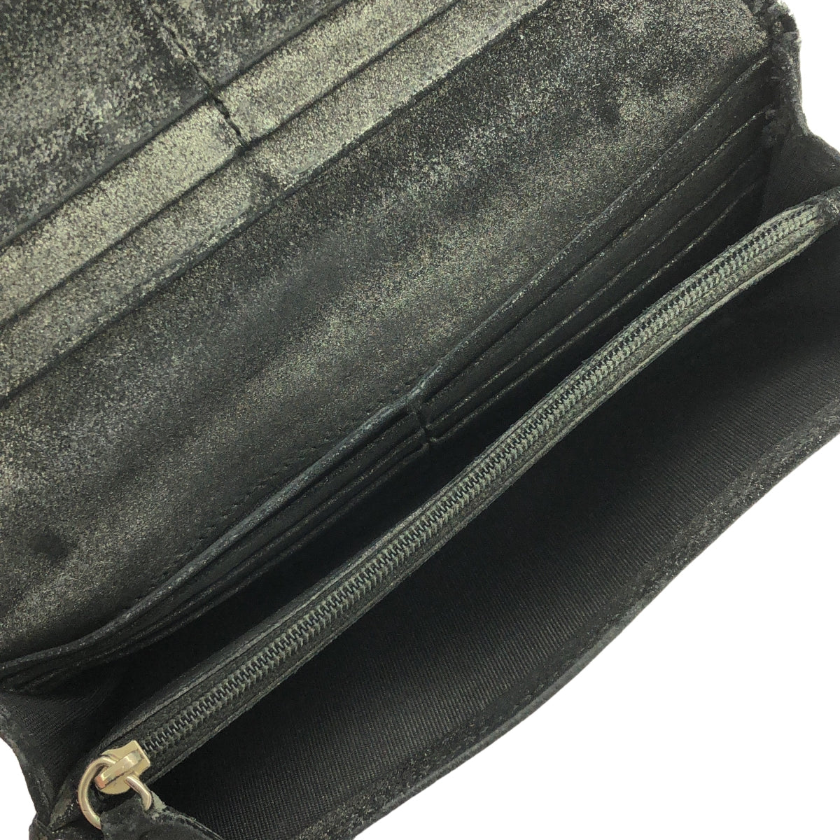 JIMMY CHOO / ジミーチュウ | スタースタッズ グリッターレザー 長財布 | ブラック / シルバー | レディース