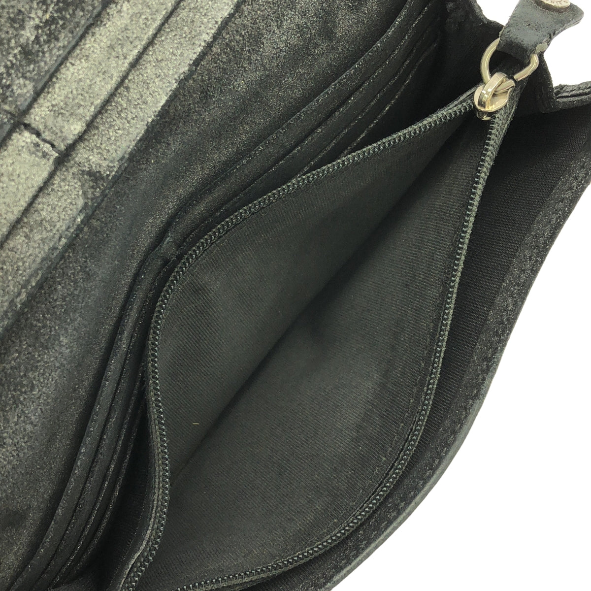 JIMMY CHOO / ジミーチュウ | スタースタッズ グリッターレザー 長財布 | ブラック / シルバー | レディース