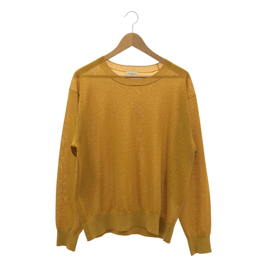 [Good Condition] DRIES VAN NOTEN | Glitter Crew Neck Knit | M | Mustard | Women's