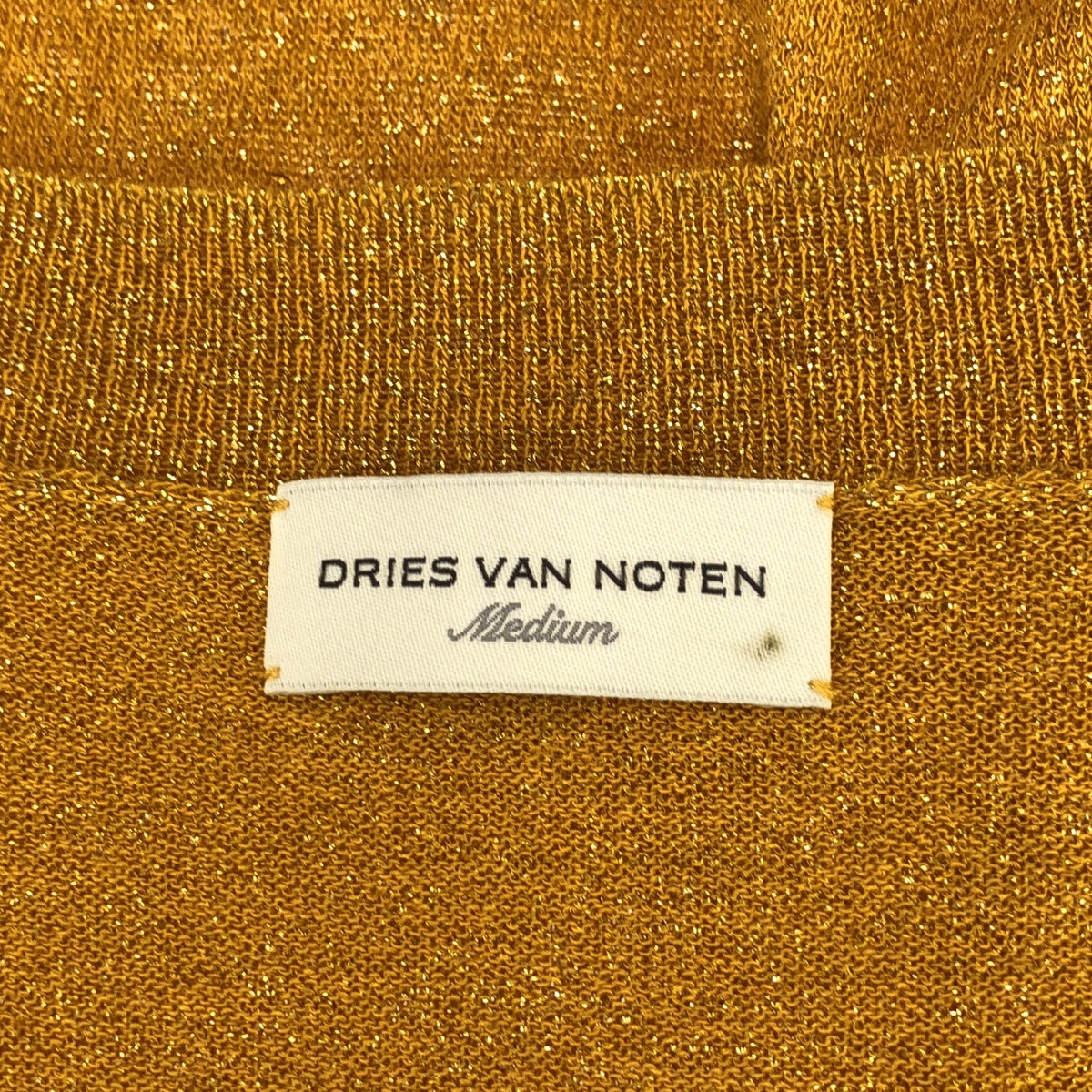 【미품】 DRIES VAN NOTEN / 드리스 반 노텐 | 반짝이 크루넥 니트 | M | 겨자 | 여성