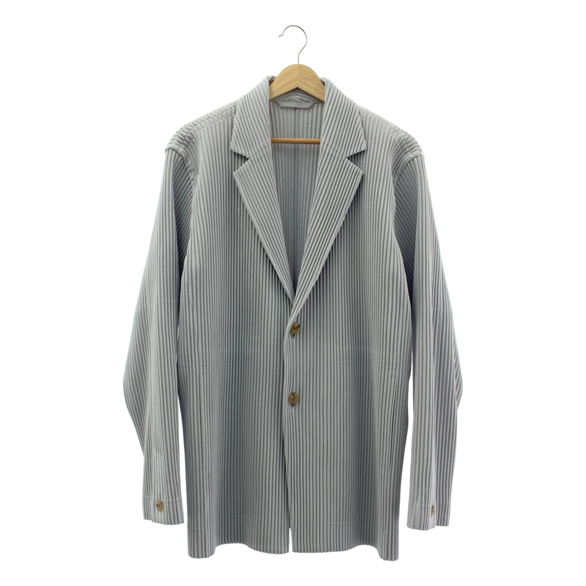 HOMME PLISSE ISSEY MIYAKE | 基本款 / 褶飾單排扣大衣 | 尺寸 3 |