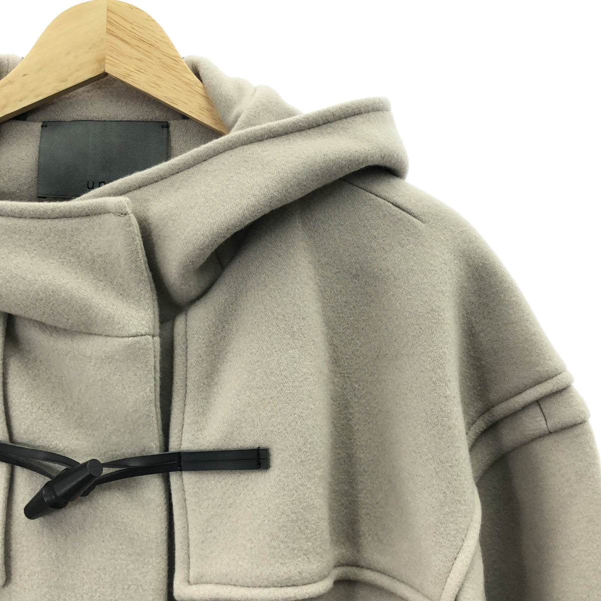 uncrave | 羊毛麥爾登呢粗呢連帽大衣 | 0 碼 | 淺灰色 | 女款