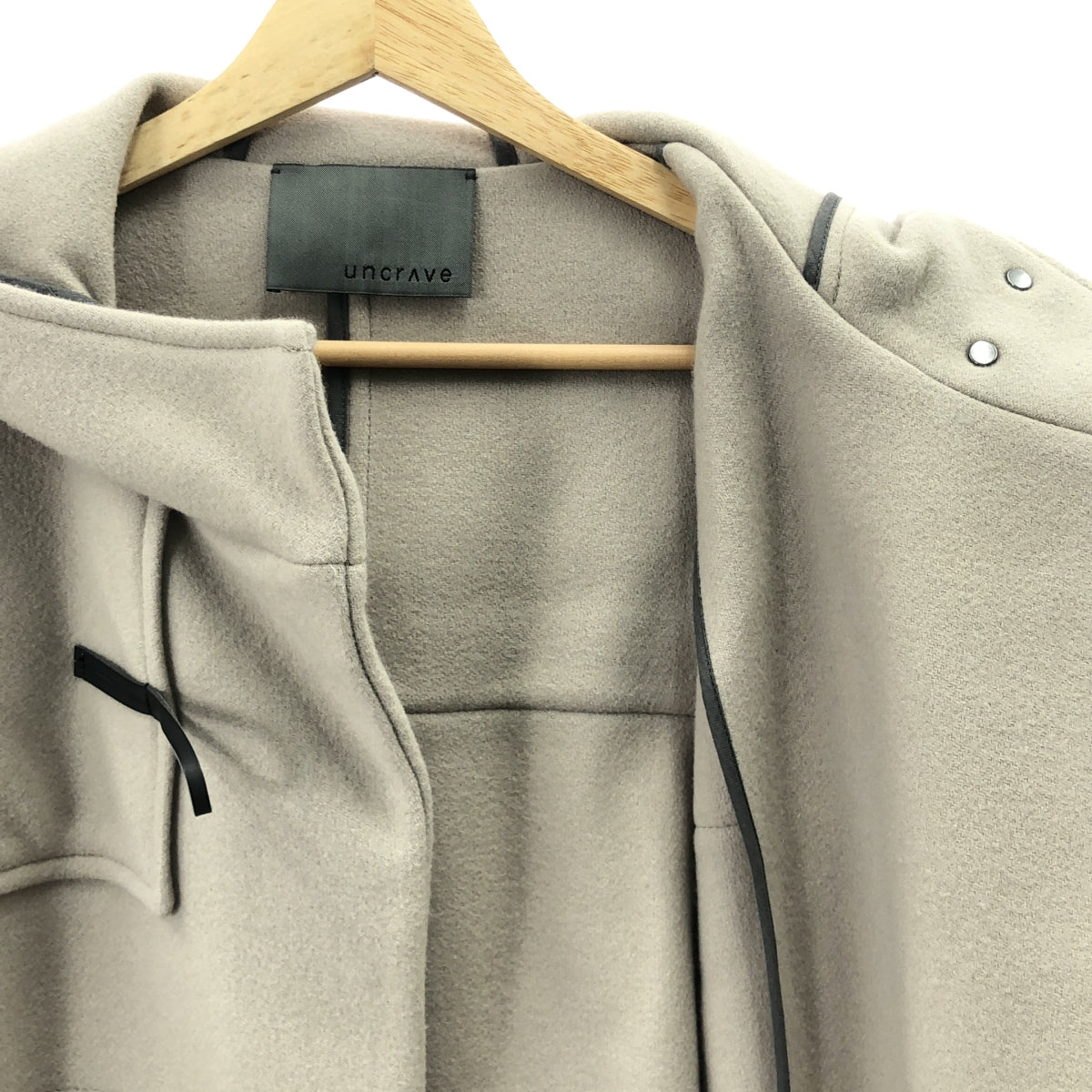 uncrave | 羊毛麥爾登呢粗呢連帽大衣 | 0 碼 | 淺灰色 | 女款