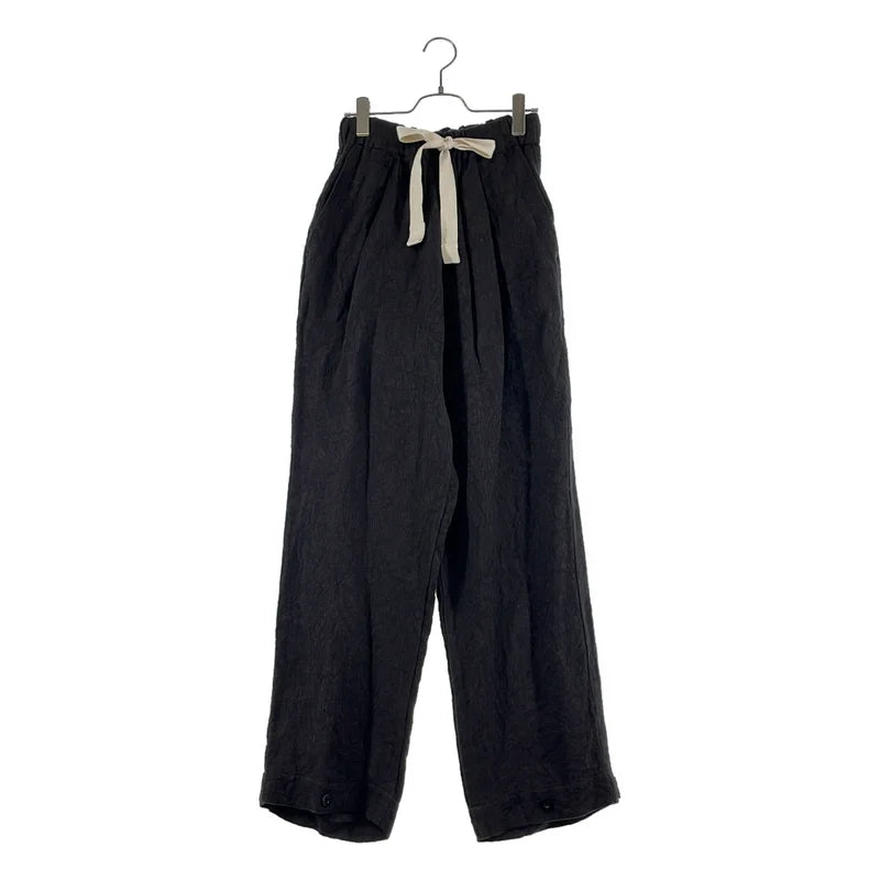 KLASICA / クラシカ | 総柄 ジャガード 裾アジャスター ドローストリング タック ワイドパンツ |