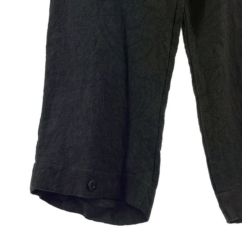 KLASICA / クラシカ | 総柄 ジャガード 裾アジャスター ドローストリング タック ワイドパンツ |