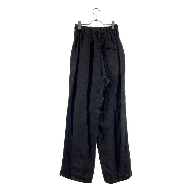 KLASICA / クラシカ | 総柄 ジャガード 裾アジャスター ドローストリング タック ワイドパンツ |