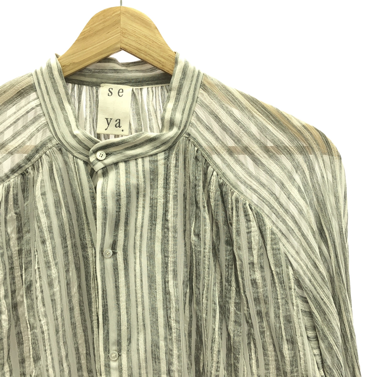 seya. / Seya | SHAHNAMEH SHIRT Striped Shirt Blouse | 1 | Gray | Women's