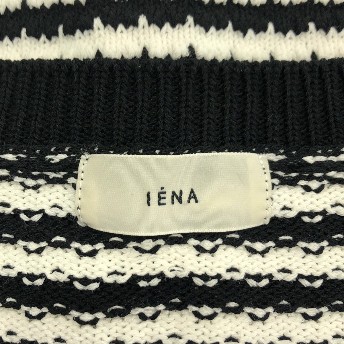 IENA / イエナ | 2024SS | ニット ショートカーディガン | F | ブラック / ホワイト | レディース