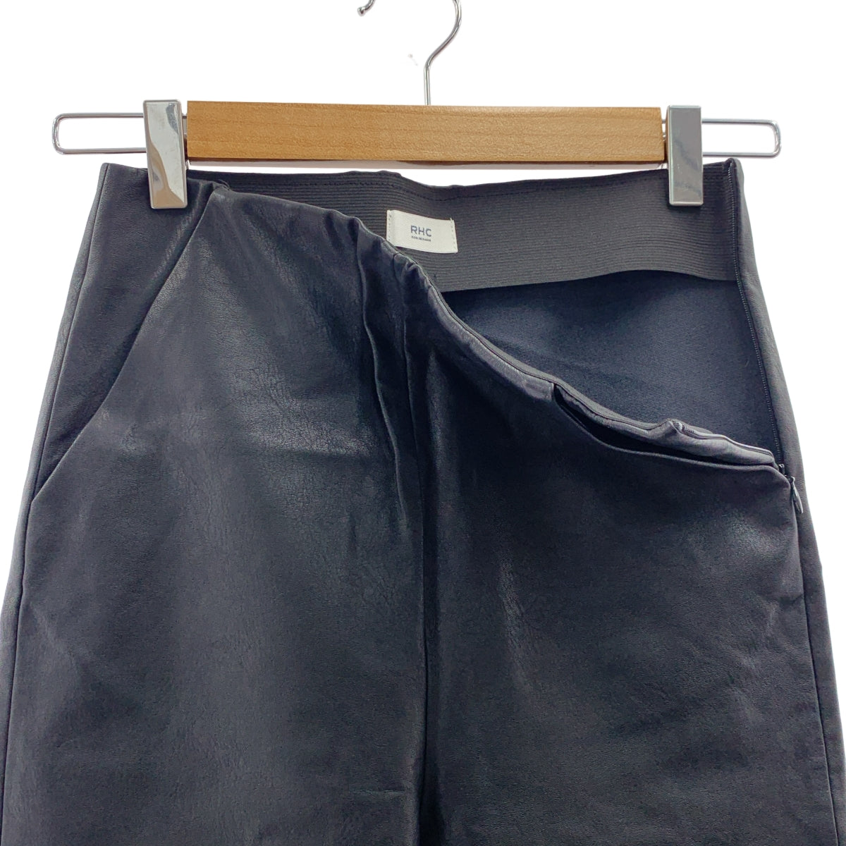 RHC Ron Herman | 仿皮褲，拉鍊下擺、鬆緊腰帶和側拉鍊 | XS 碼 | 女款