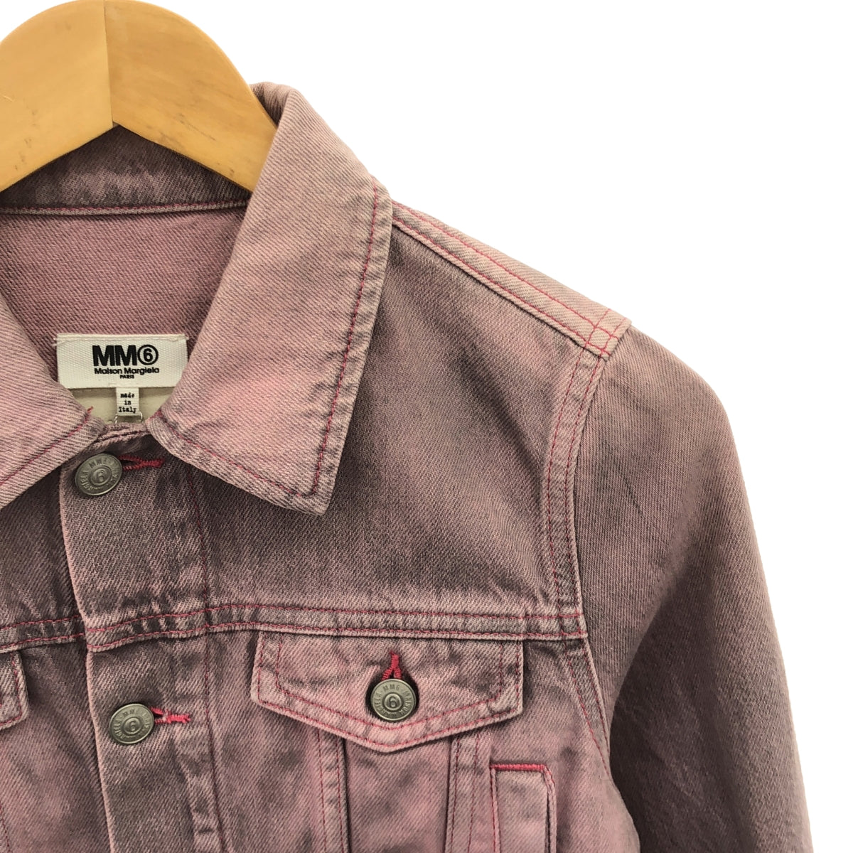 [新品] MM6 Maison Margiela | 2023SS | G-Jean 短版牛仔夾克 | 40 |紫色 |女性的