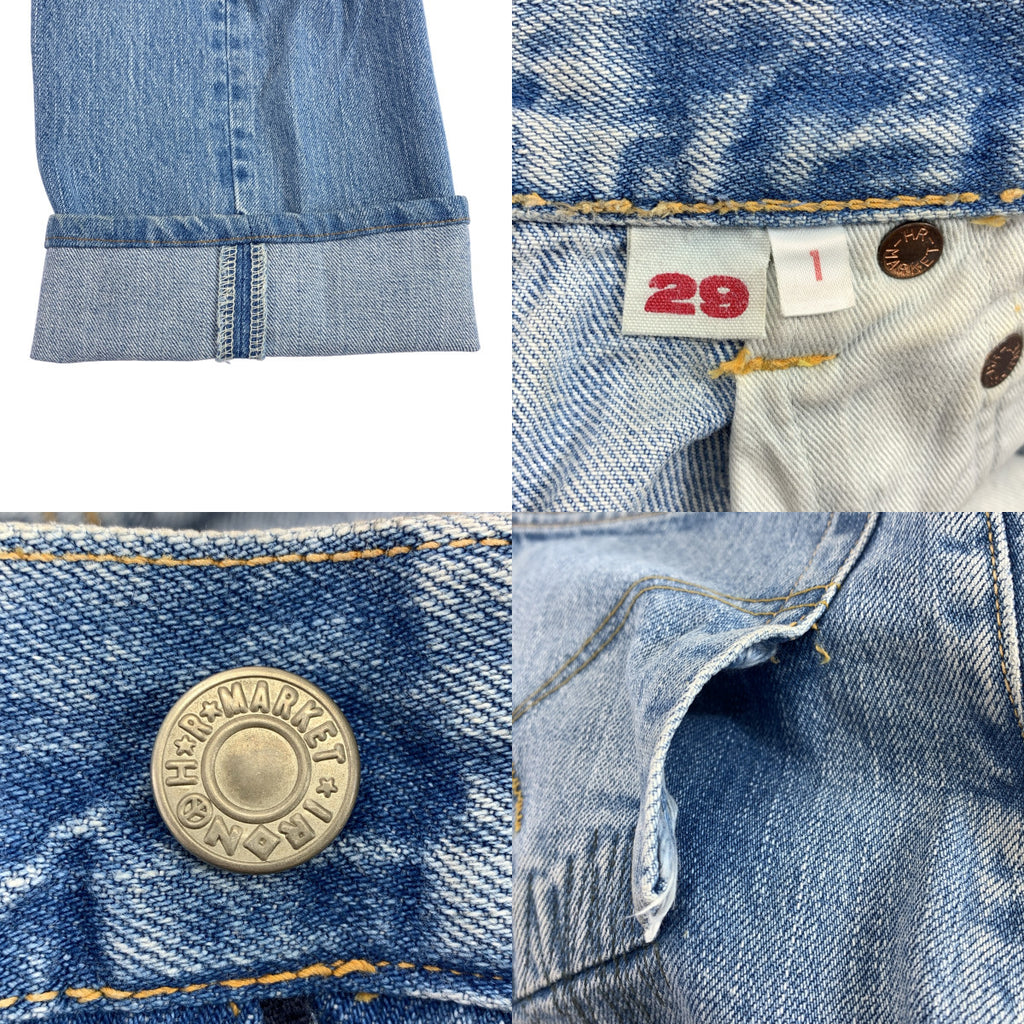 藍色 | Talon 拉鍊/做舊修補牛仔褲 | 尺寸 29 | 男士