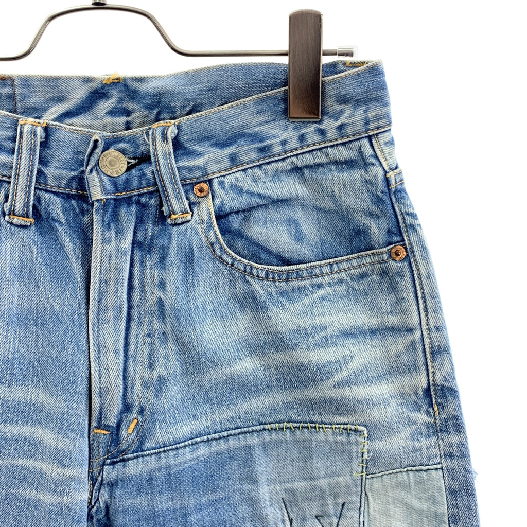 藍色 | Talon 拉鍊/做舊修補牛仔褲 | 尺寸 29 | 男士