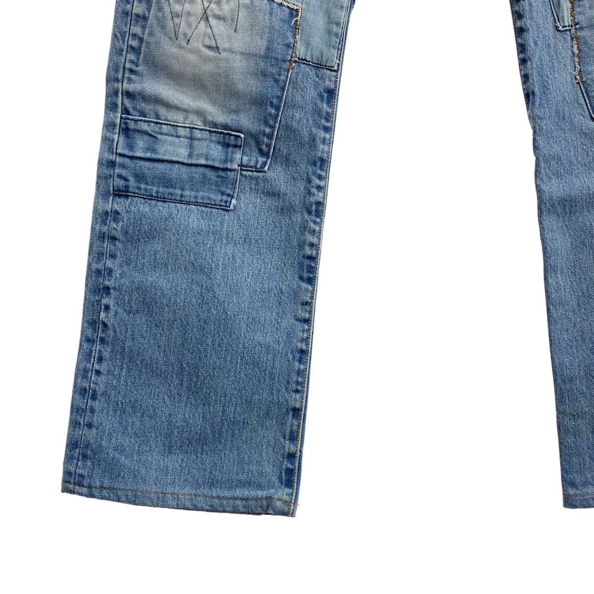 藍色 | 塔龍拉鍊/修補做舊牛仔褲 | 尺寸 29 |