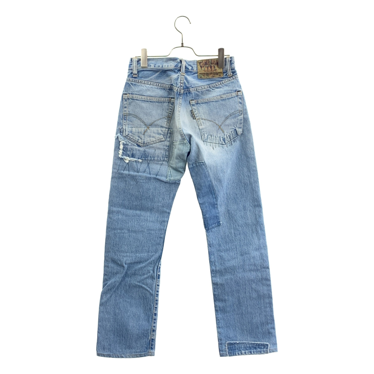 藍色 | 塔龍拉鍊/修補做舊牛仔褲 | 尺寸 29 |