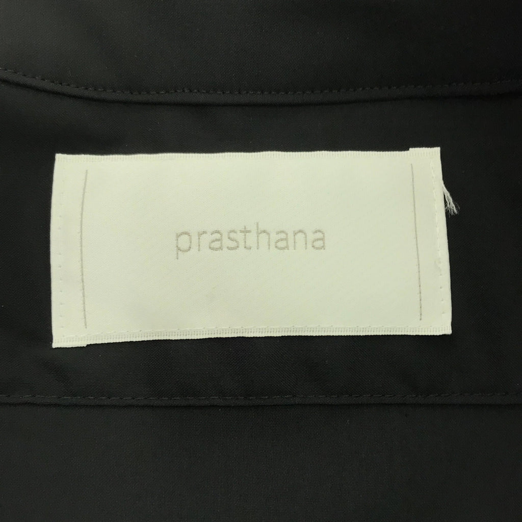 [新] prasthana / Prasthana | W/SOLOTEX 無領拉鍊襯衫 | M |黑色 |男士