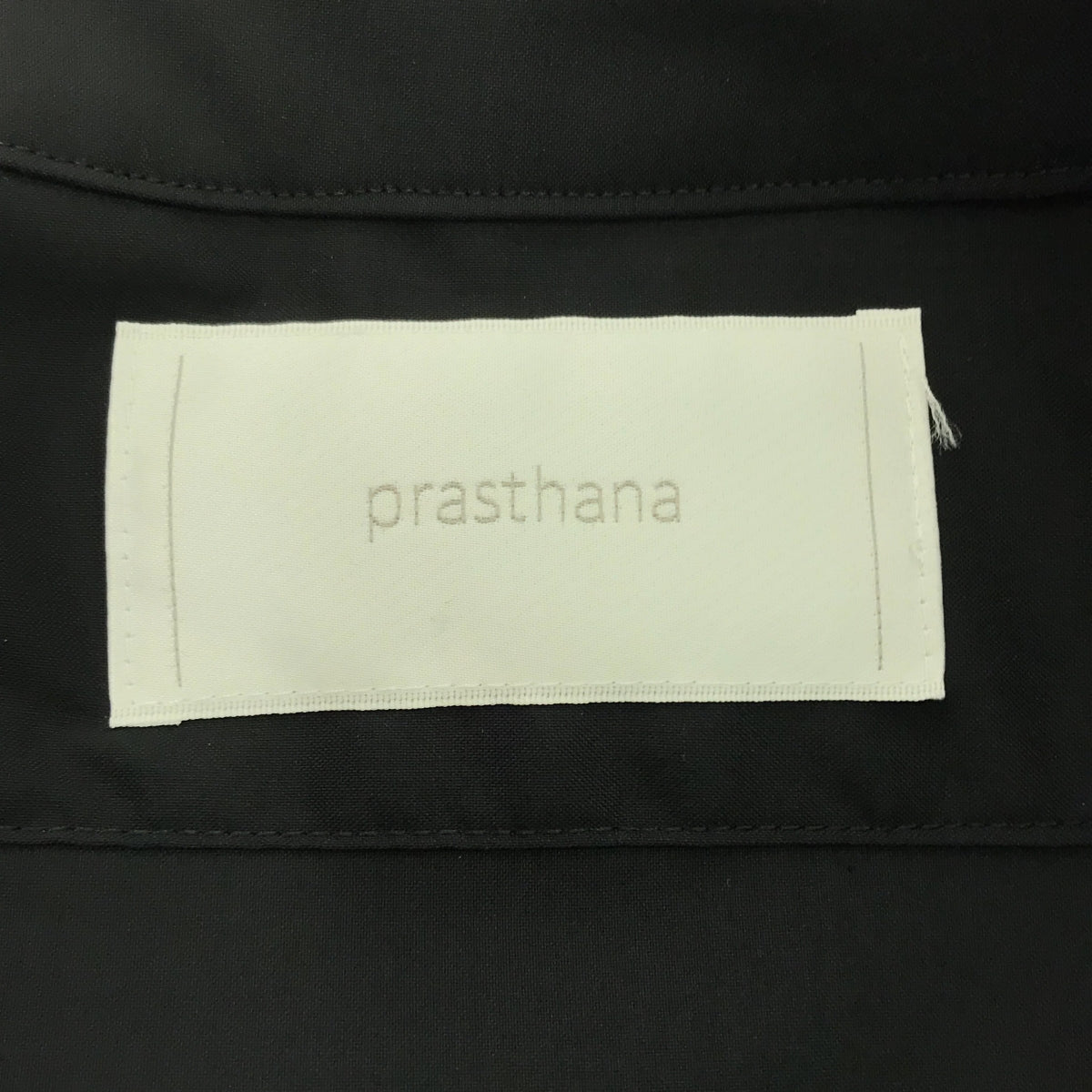 [新] prasthana / Prasthana | W/SOLOTEX 無領拉鍊襯衫 | M |黑色 |男士