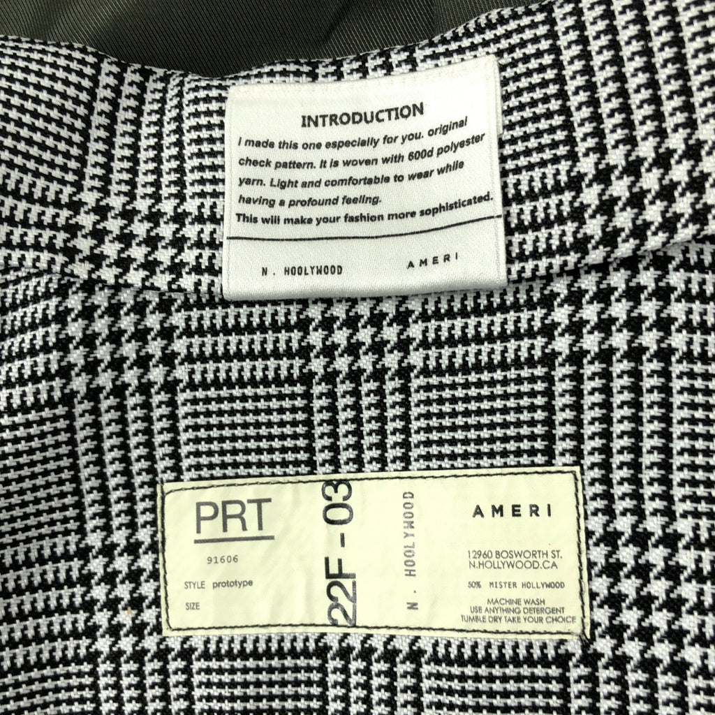 【미품】 AMERI / 아메리 | × N.HOOLYWOOD / 엔 할리우드 CHECK SHIRT JACKET / 오버 셔츠 재킷 / 총 안감 | S | 화이트 / 블랙 | 여성