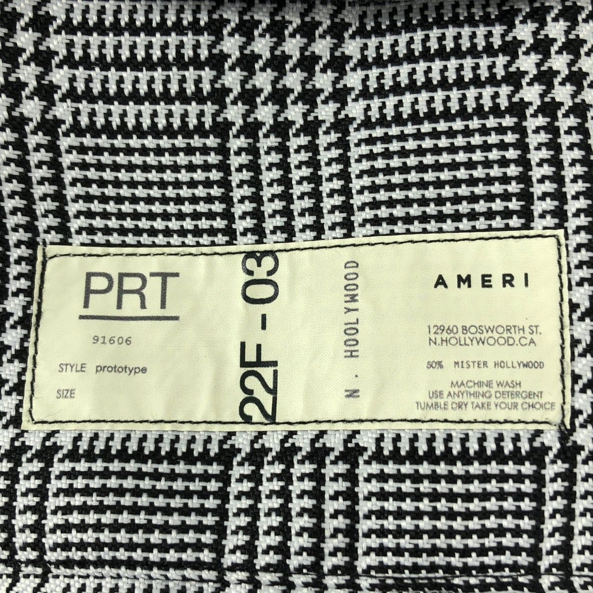 [狀況極佳] AMERI x N.HOOLYWOOD 格紋襯衫夾克，全襯裡，小碼，白色/黑色，女款