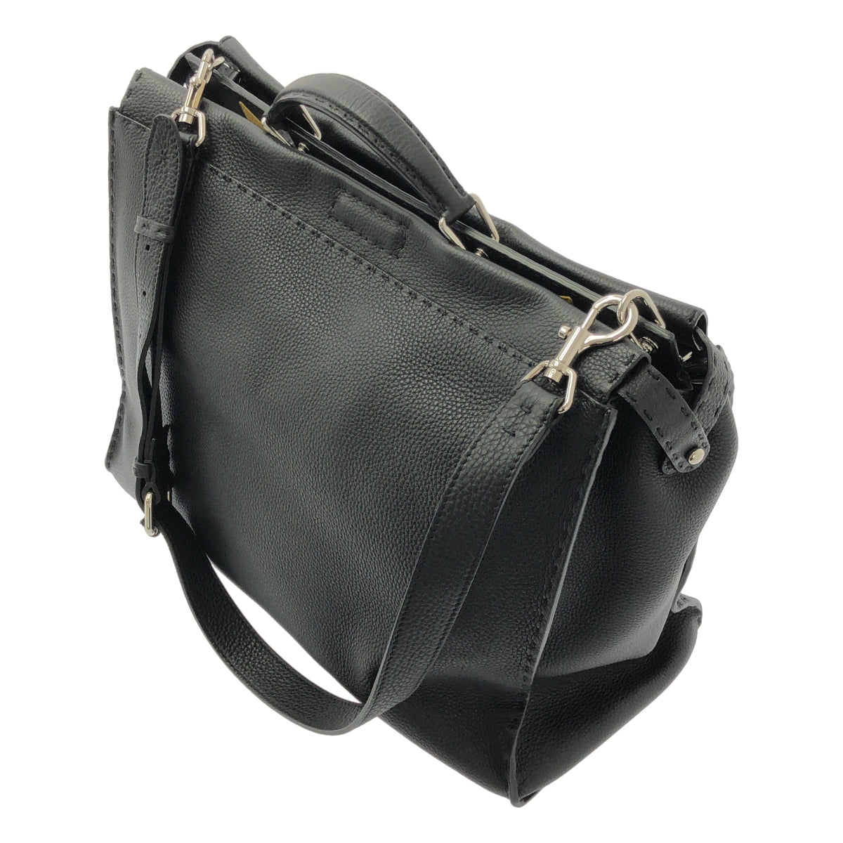 【美品】  FENDI / フェンディ | セレリア ピーカブー アイコニック バグズアイ 2way レザー ブリーフケース | ブラック | メンズ