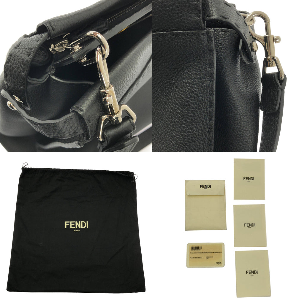 【美品】  FENDI / フェンディ | セレリア ピーカブー アイコニック バグズアイ 2way レザー ブリーフケース | ブラック | メンズ