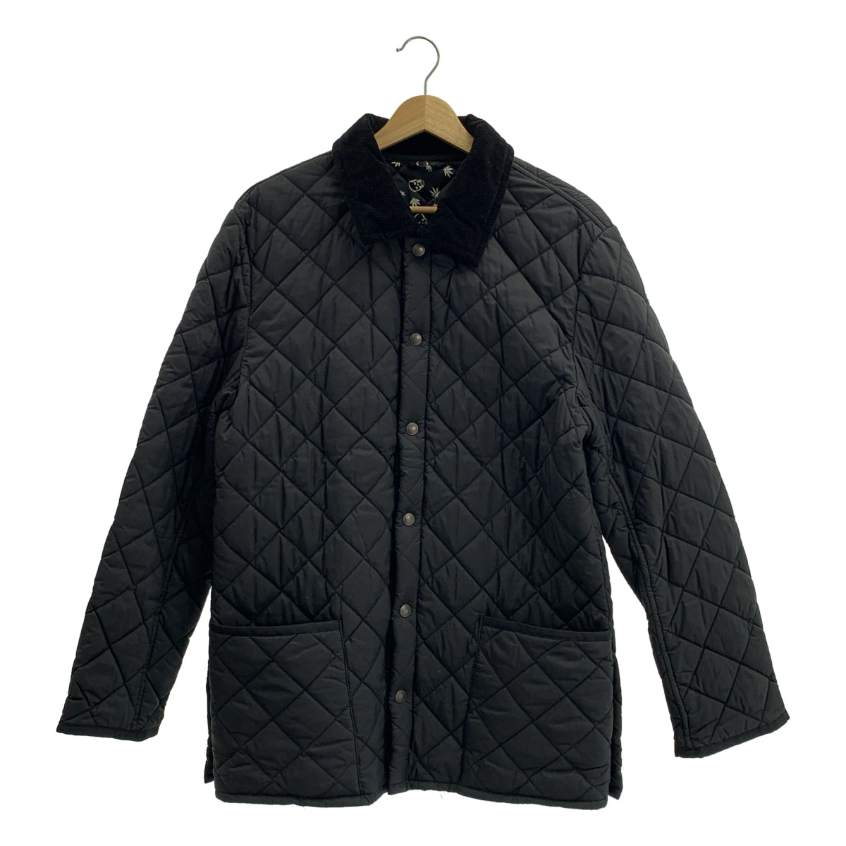 lucien pellat-finet / 루시안 페라피네 | 코듀로이 컬러 퀼팅 코트 / 총 무늬 안감 | M | 블랙 | 남성