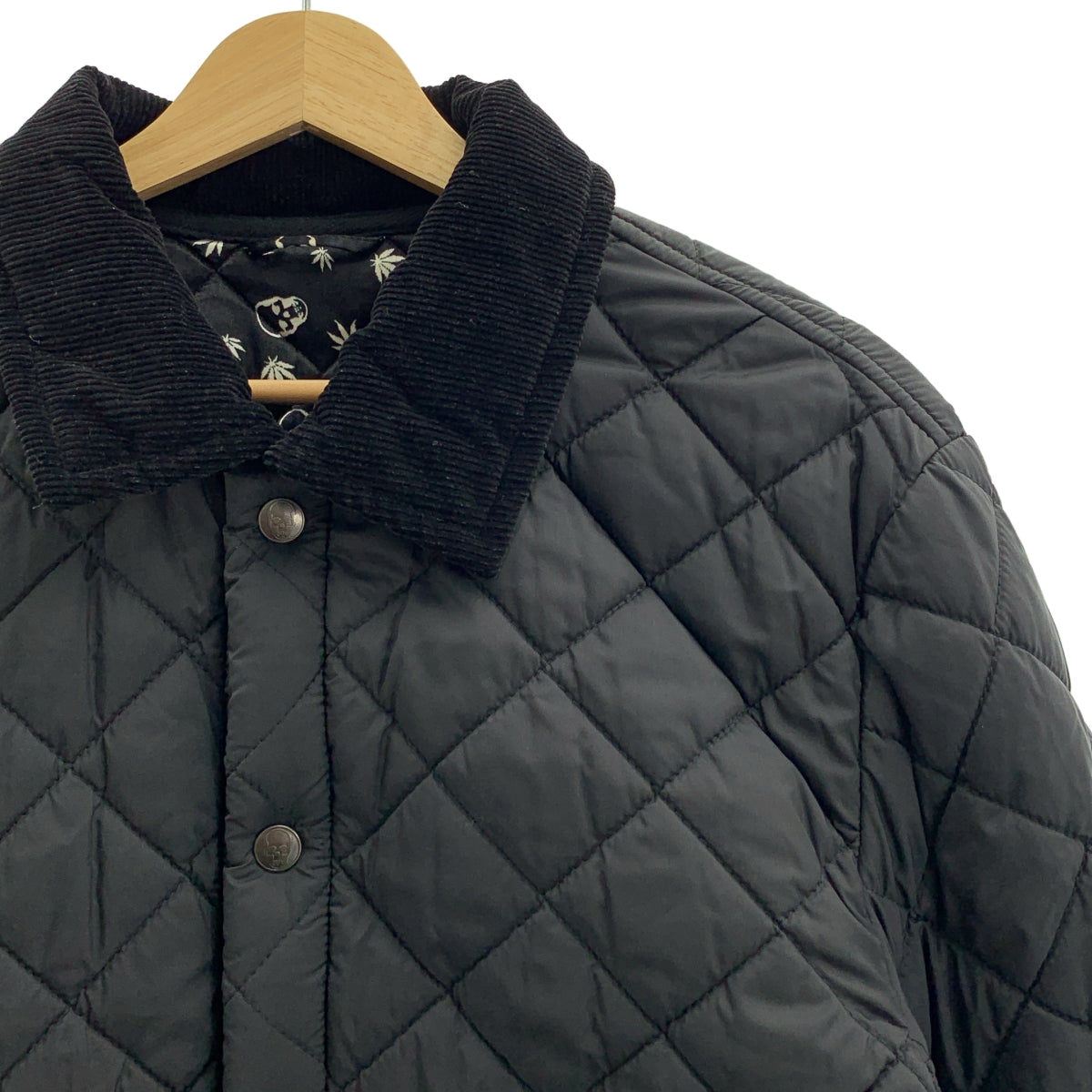 lucien pellat-finet / 루시안 페라피네 | 코듀로이 컬러 퀼팅 코트 / 총 무늬 안감 | M | 블랙 | 남성