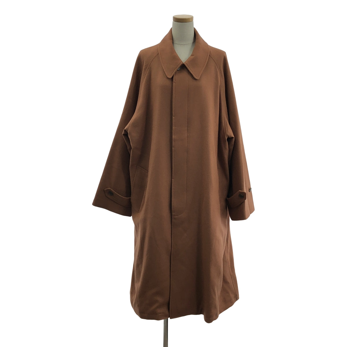 【美品】  POLYPLOID / ポリプロイド | LONG COAT C ステンカラー ウール ロングコート | 2 | ブラウン | メンズ