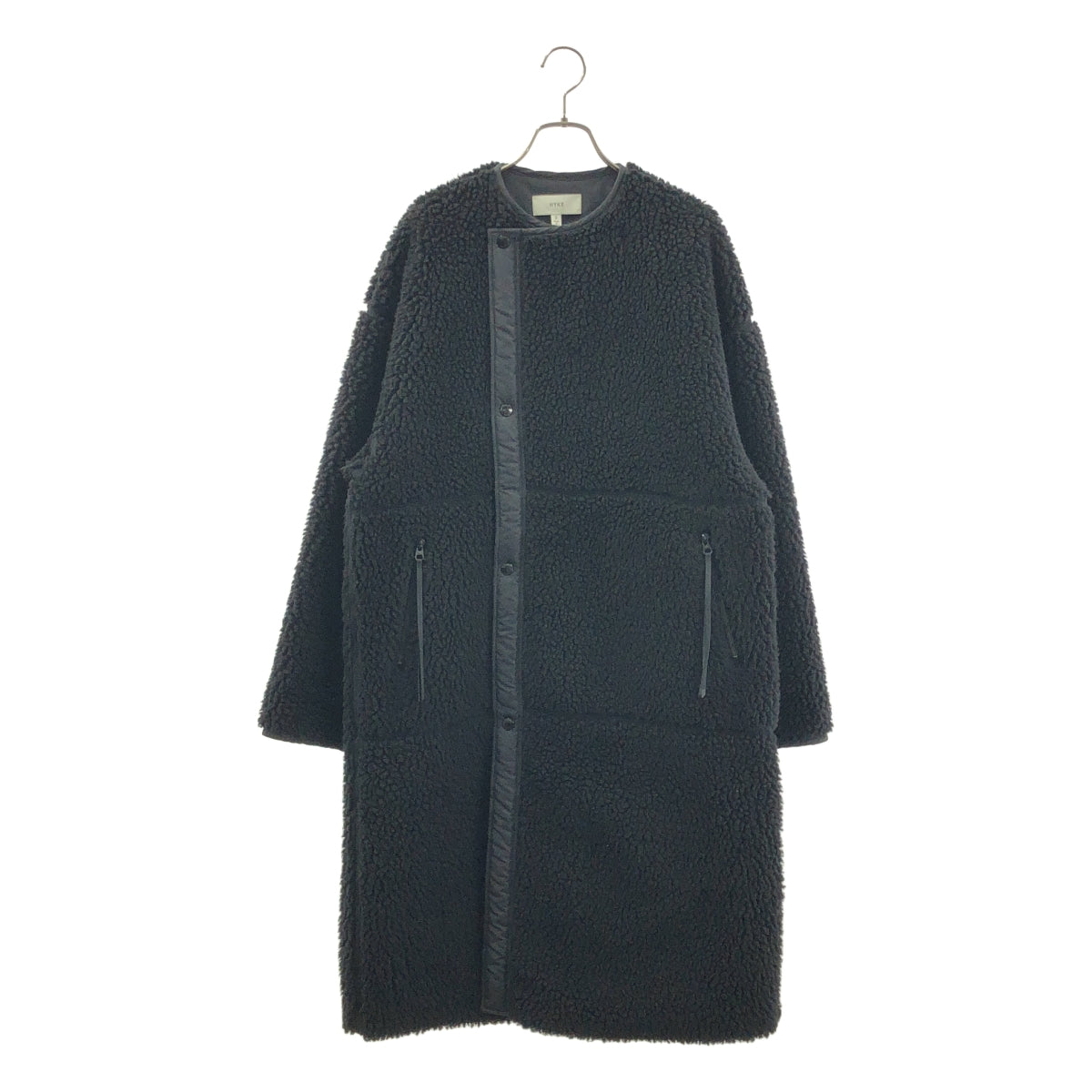 HYKE / ハイク | FAUX SHEARLING COAT ボア ノーカラーコート | 2 | レディース