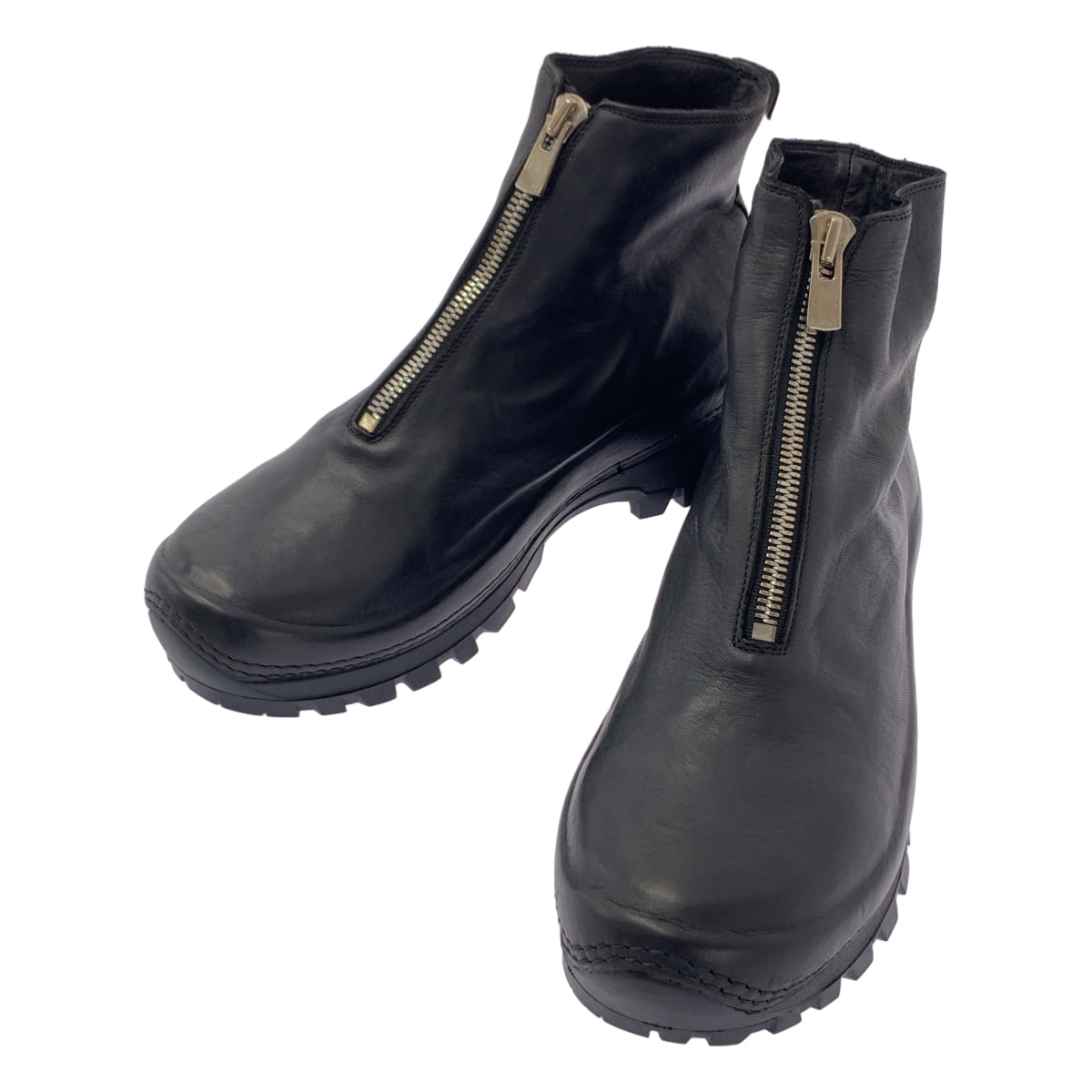 GUIDI | 2024 秋冬 | VS01 TREK SOFT HORSE FULL GRAIN / 前拉鍊靴，馬皮和 Vibram 鞋底 | 尺寸 43 | 男款