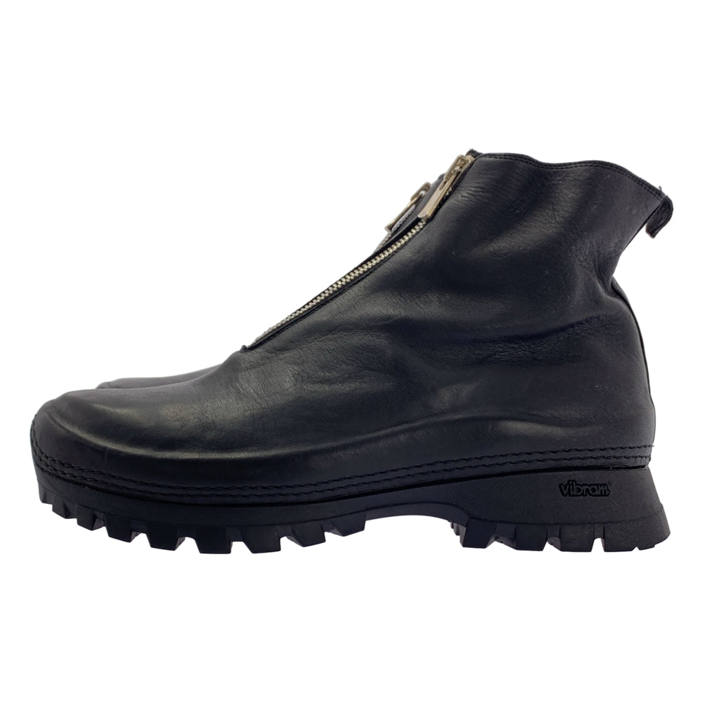GUIDI | 2024 秋冬 | VS01 TREK SOFT HORSE FULL GRAIN / 前拉鍊靴，馬皮和 Vibram 鞋底 | 尺寸 43 | 男款