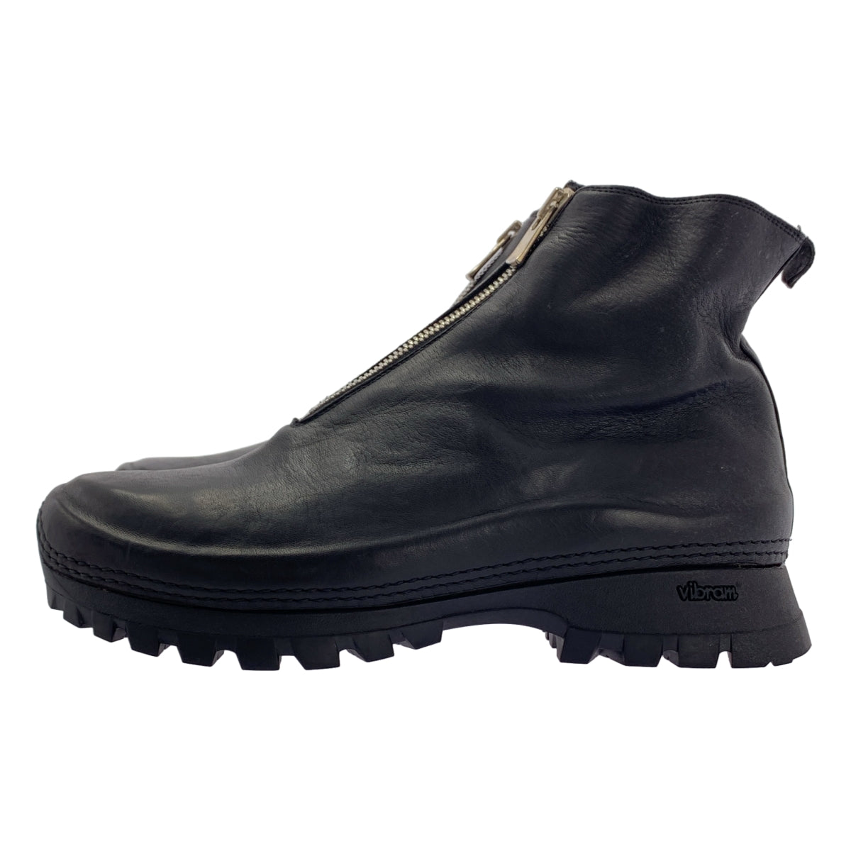 GUIDI | 2024 秋冬 | VS01 TREK SOFT HORSE FULL GRAIN / 前拉鍊靴，馬皮和 Vibram 鞋底 | 尺寸 43 | 男款