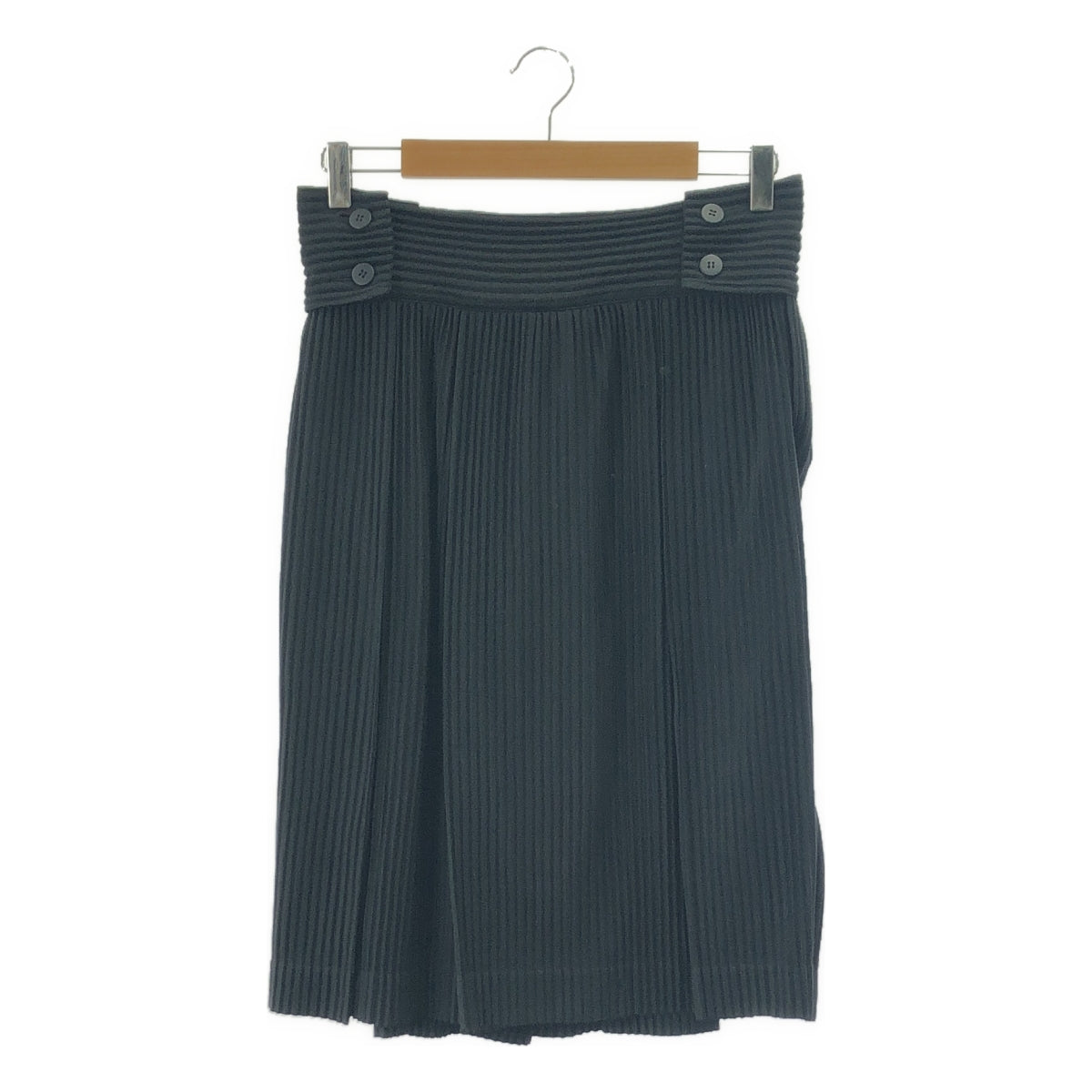 [狀況極佳] HOMME PLISSE ISSEY MIYAKE | 雙側調整褶皺寬短褲 | 2碼 | 黑色 | 男款