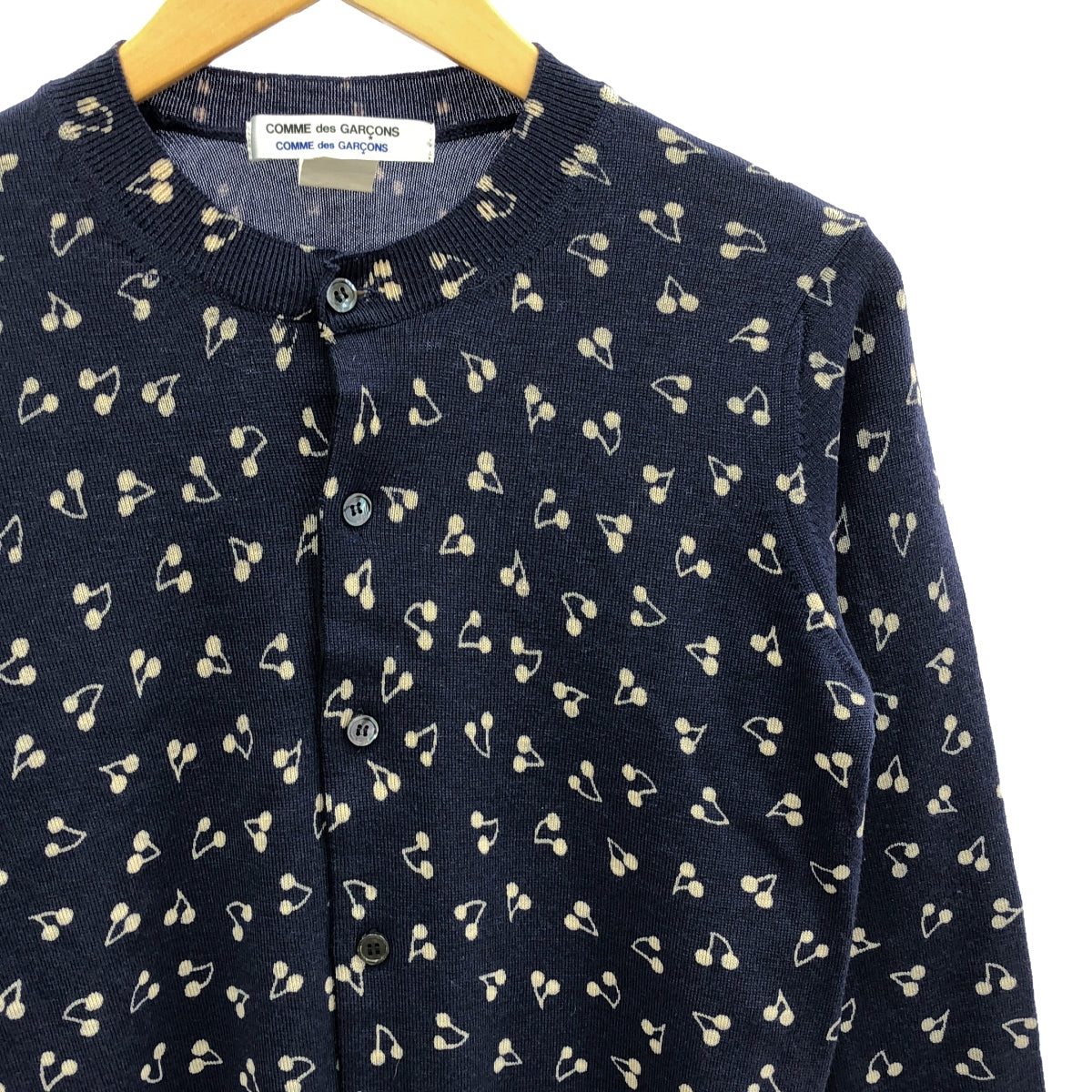 COMME des GARCONS COMME des GARCONS / Comme des | All-over print knit cardigan | S | Navy | Women's