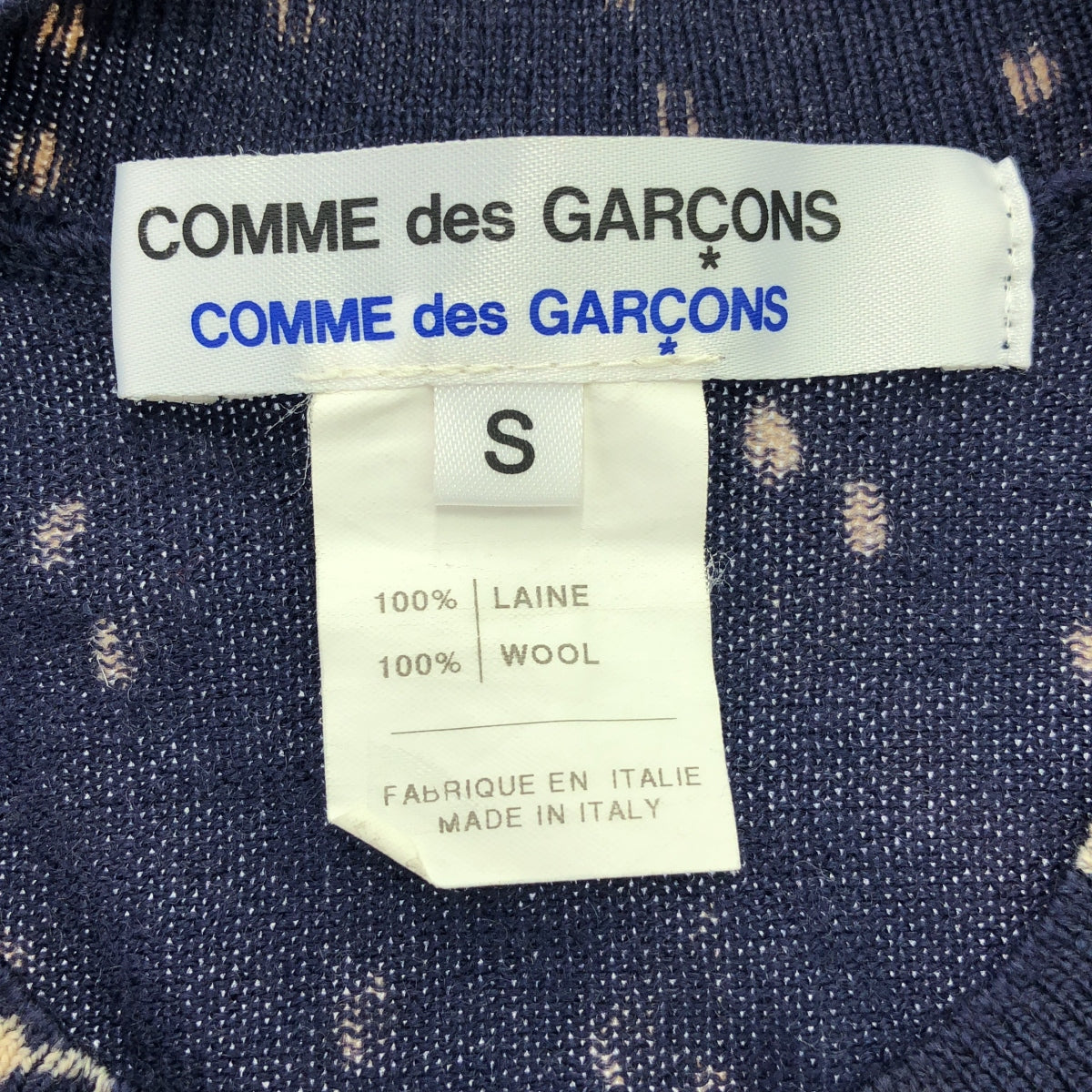 COMME des GARCONS COMME des GARCONS / 콤콤 | 총 무늬 니트 카디건 | S | 네이비 | 여성