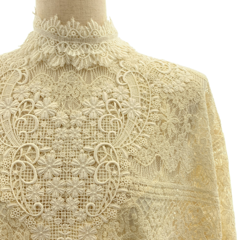 GUCCI | 刺繡蕾絲抽繩Logo後拉鍊洋裝 / 有襯裡 |