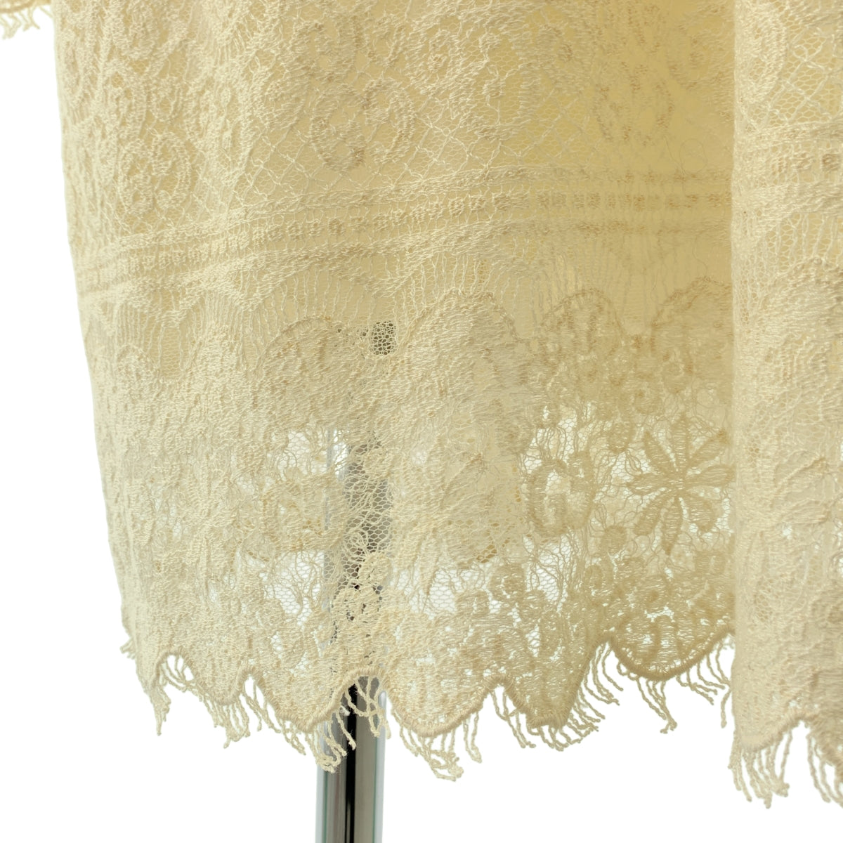 GUCCI | 刺繡蕾絲抽繩Logo後拉鍊洋裝 / 有襯裡 |