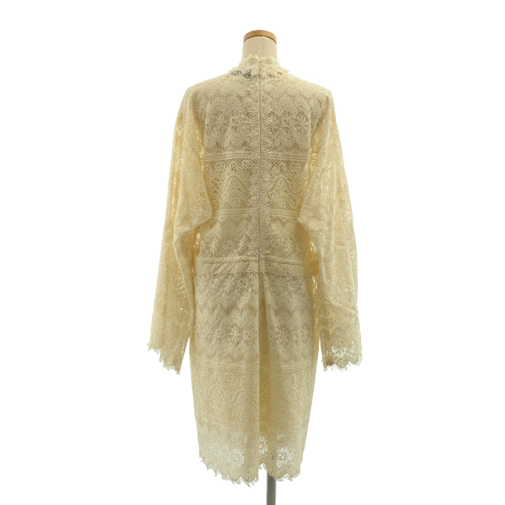 GUCCI | 刺繡蕾絲抽繩Logo後拉鍊洋裝 / 有襯裡 |