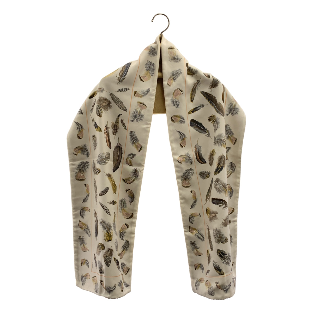 HERMES / エルメス | フェザー リバーシブル ストール マフラー / 羽柄 | ベージュ系 | レディース