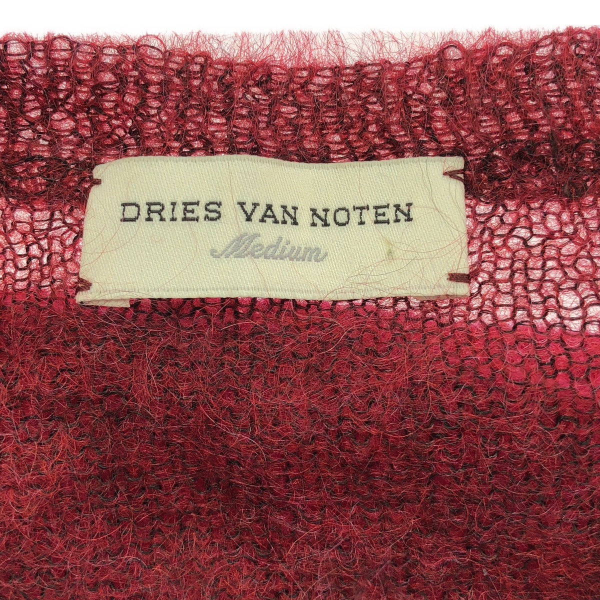 DRIES VAN NOTEN / 드리스 반 노텐 | 모헤야 알파카 혼합 패널 전환 반소매 니트 | M | 여성