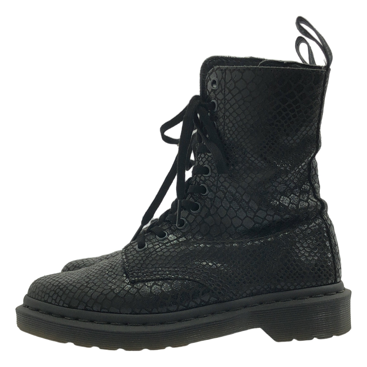 Dr.Martens / 馬丁博士 | ALIX Python 圖案側拉鍊靴 | UK3 |黑色 |女性的