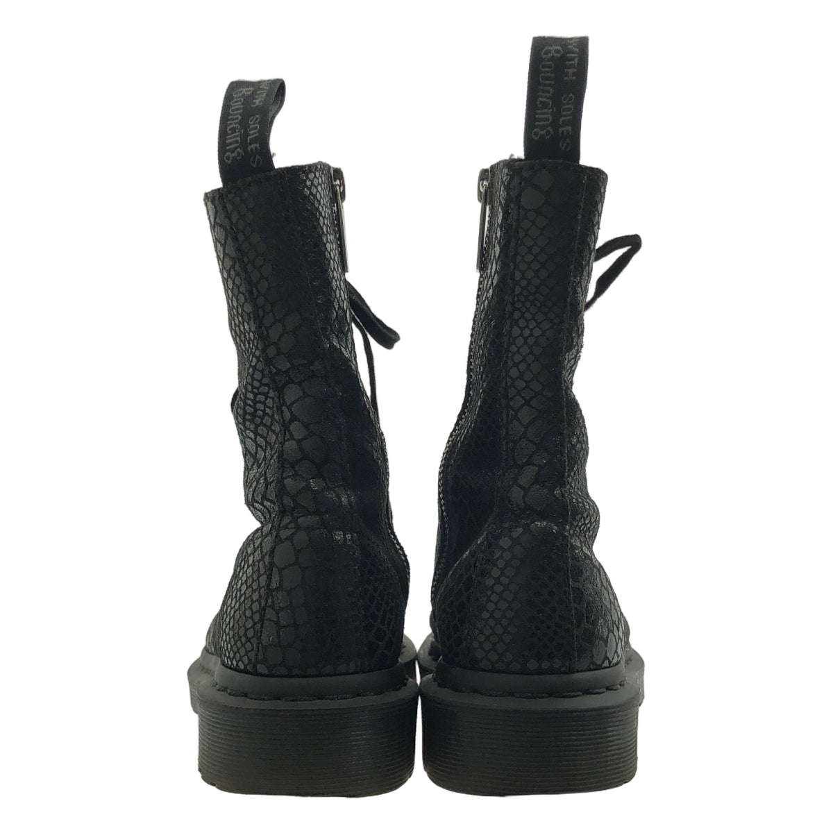 Dr.Martens / 馬丁博士 | ALIX Python 圖案側拉鍊靴 | UK3 |黑色 |女性的