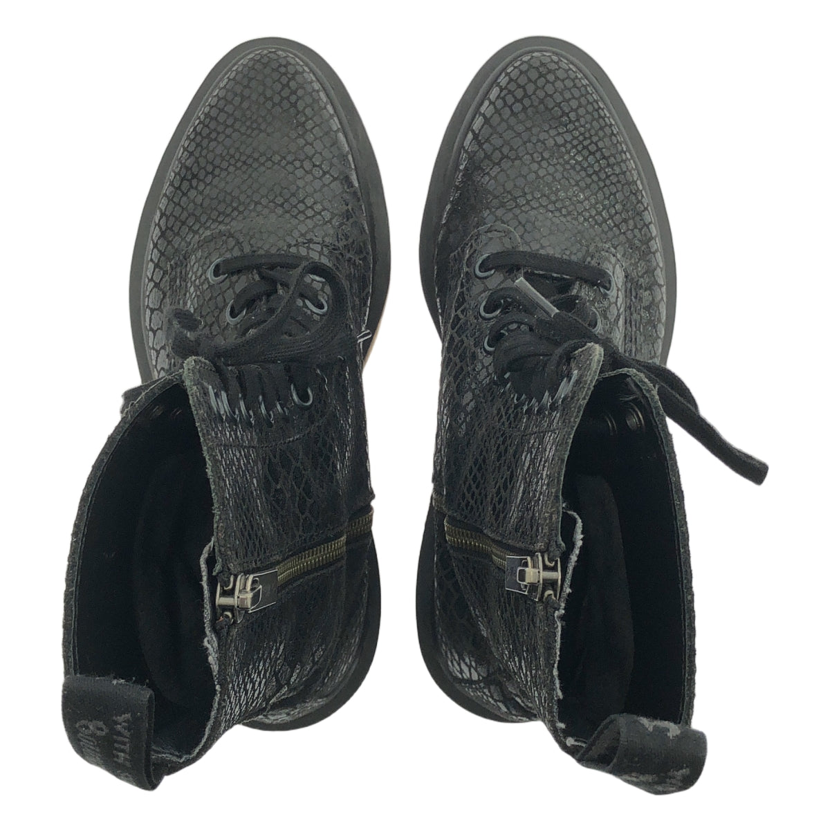 Dr.Martens / 馬丁博士 | ALIX Python 圖案側拉鍊靴 | UK3 |黑色 |女性的