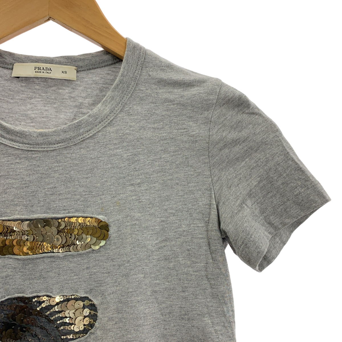 PRADA / プラダ | 装飾 クルーネック Tシャツ カットソー | XS | レディース