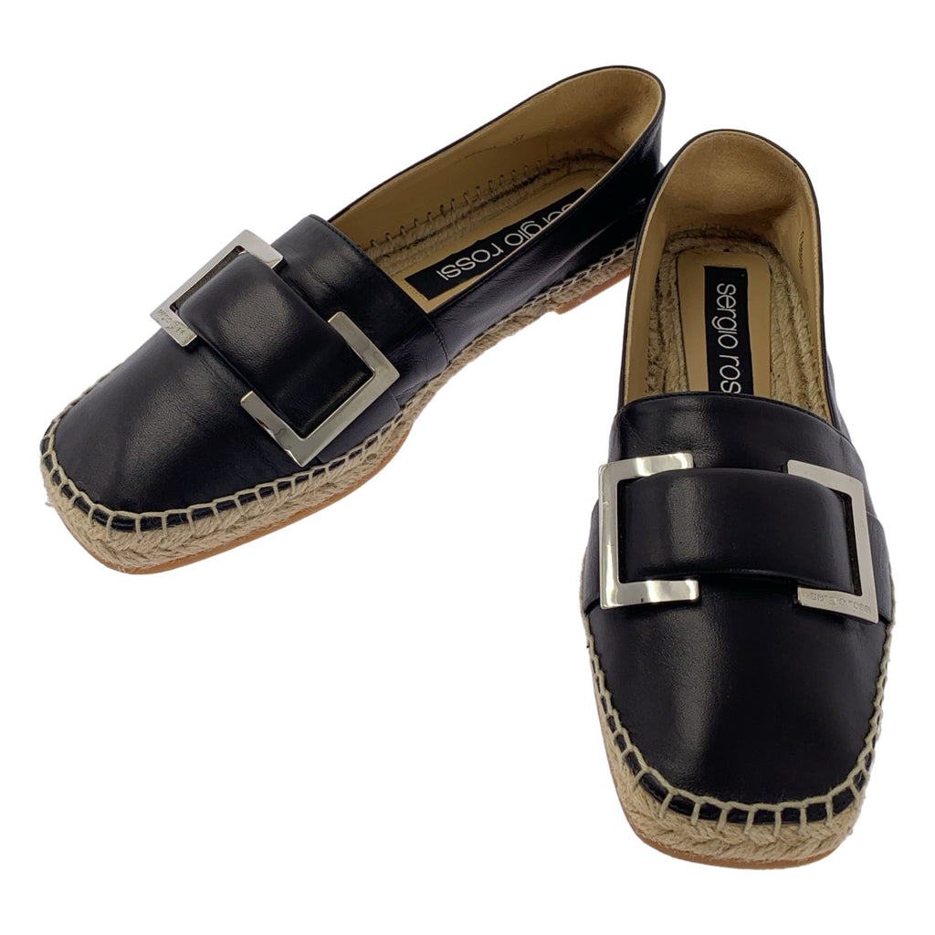 Sergio Rossi | 皮革扣環帆布便鞋 | 37碼 | 女款