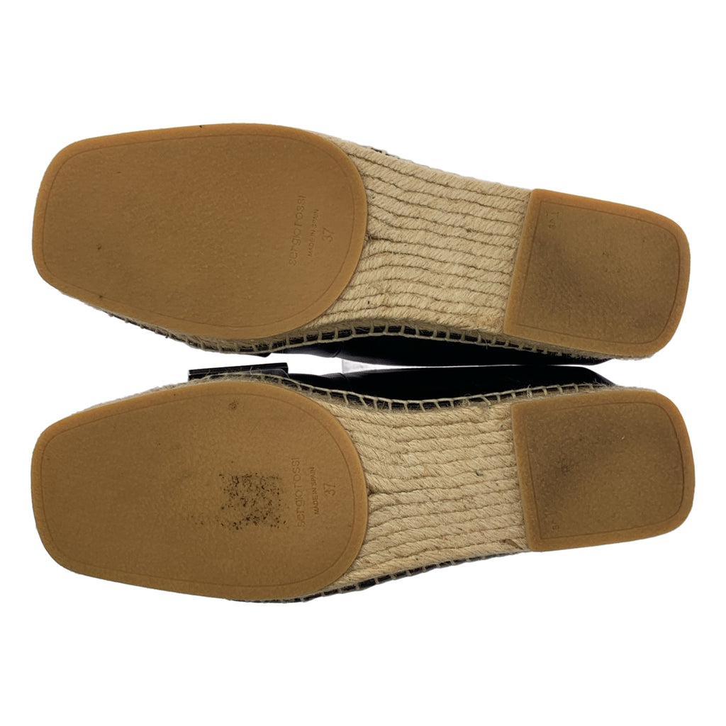 Sergio Rossi | 皮革扣環帆布便鞋 | 37碼 | 女款