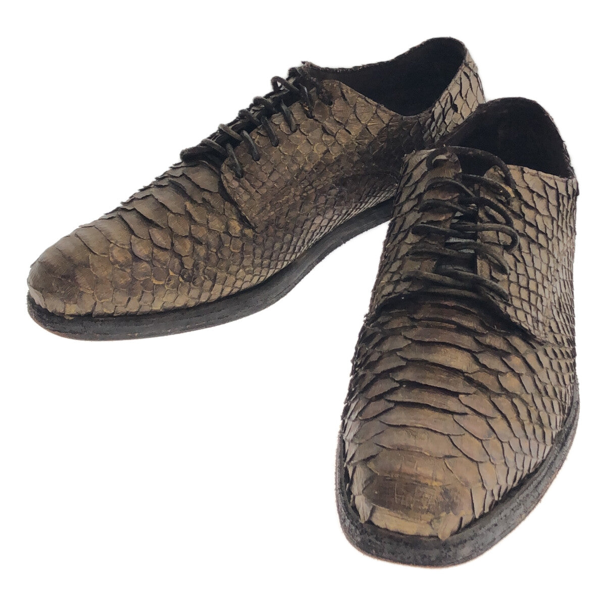 【美品】  christian peau / クリスチャンポー | Python Leather / パイソンレザー ドレスシューズ 革靴 | 42 | gold | メンズ